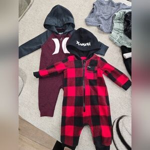 Hurley Red and Black Checkered Kids Footie